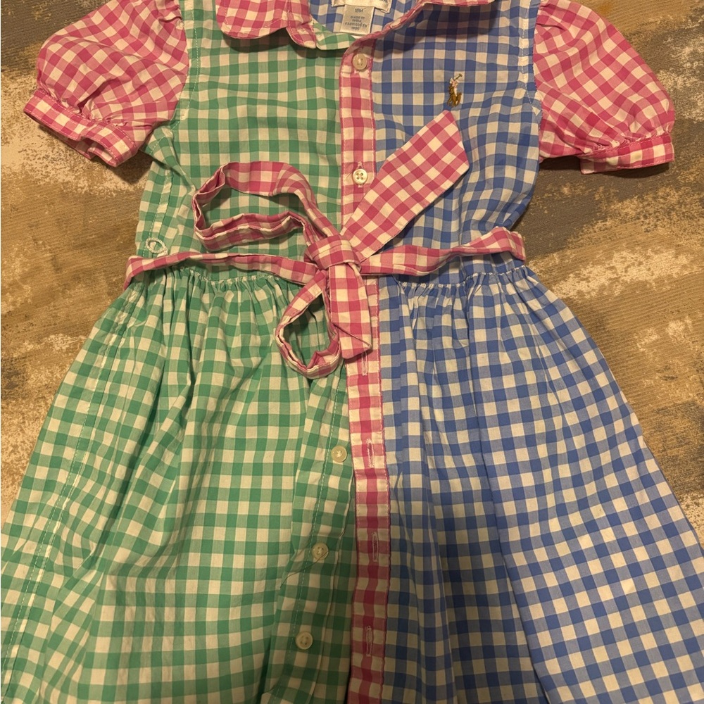 Polo by Ralph Lauren Kids Gingham Dress - Pink, Green, Blue